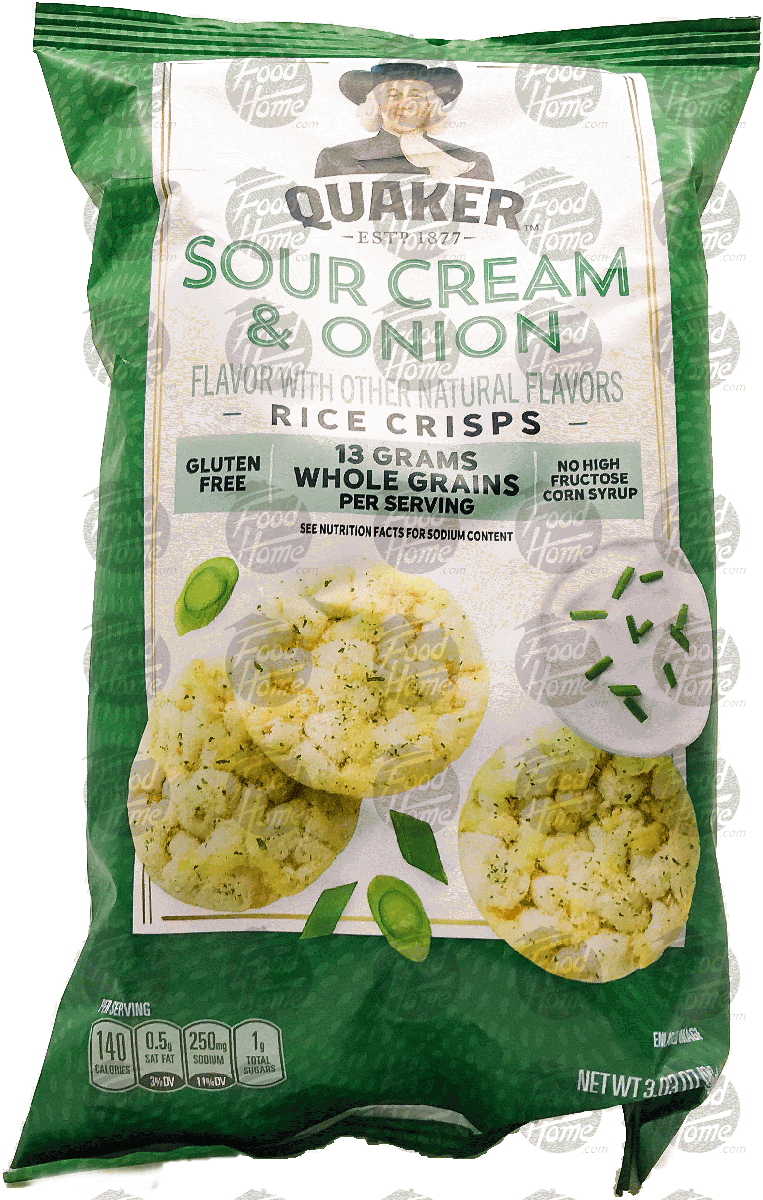 Quaker  sour cream & onion flavor rice crisps Full-Size Picture